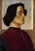 BOTTICELLI, Sandro Portrait of Giuliano de Medici oil on canvas